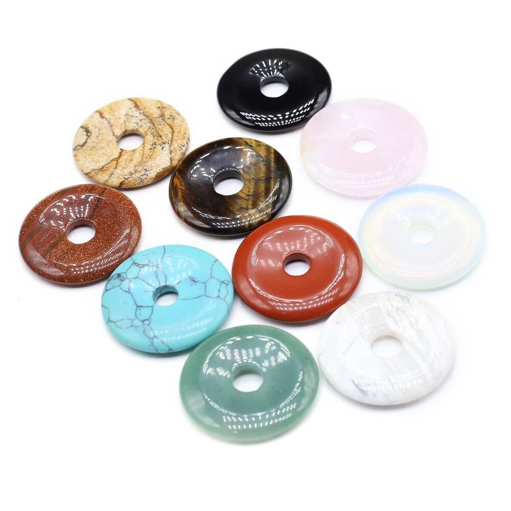 7010 5PCS Crystal Agate Natural Semi Precious Stone Random Color Large Hole